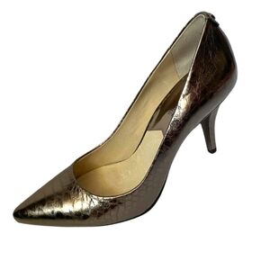 Michael Kors Womens Elegant Metallic Pewter Silver Pumps Sz 10 New